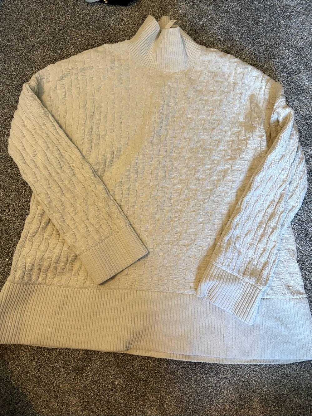 Lululemon Athletics Cream Cable Knit Turtleneck Sweater
